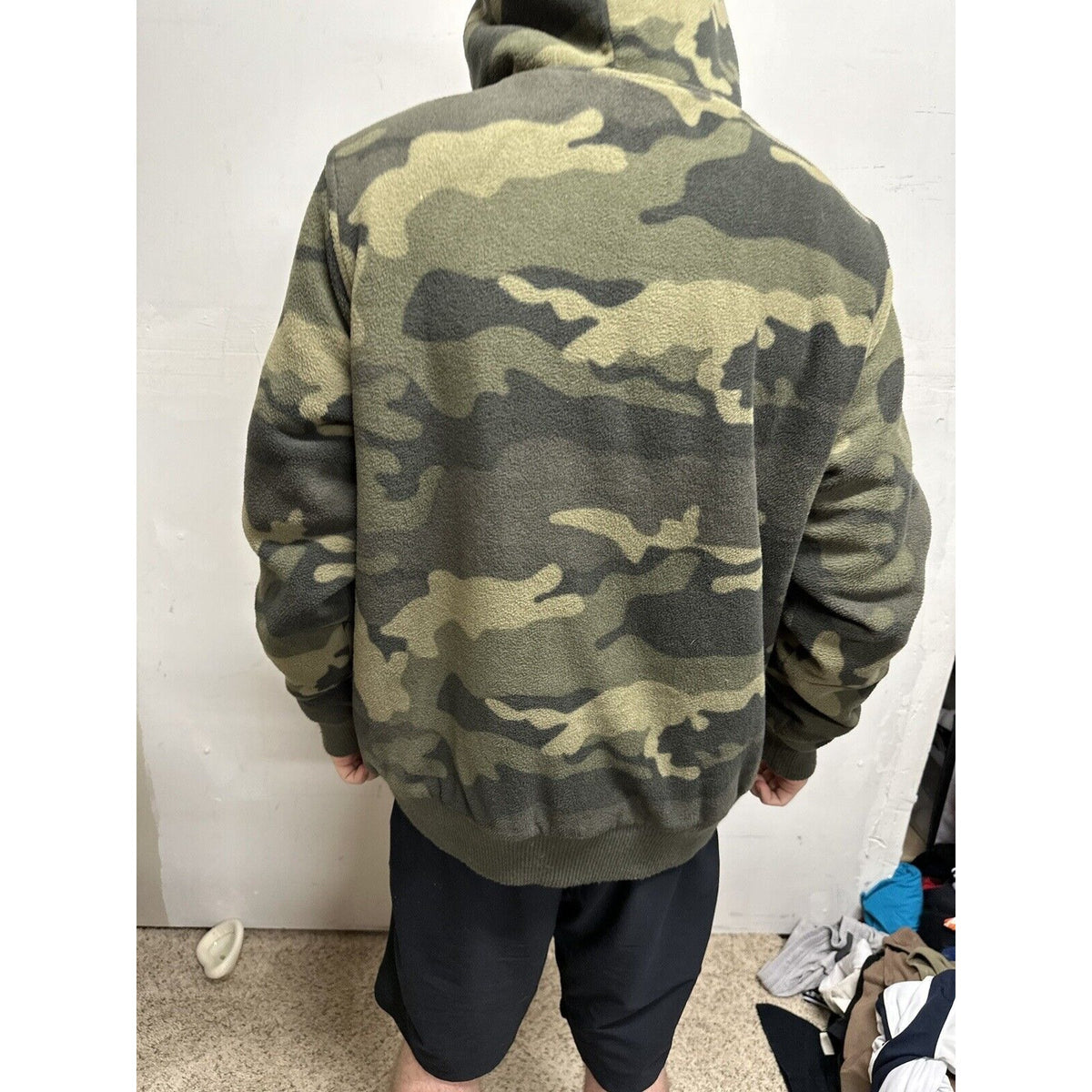 Men’s Fuzzy Large Mossimo Camo Hoodie Full zip Jacket