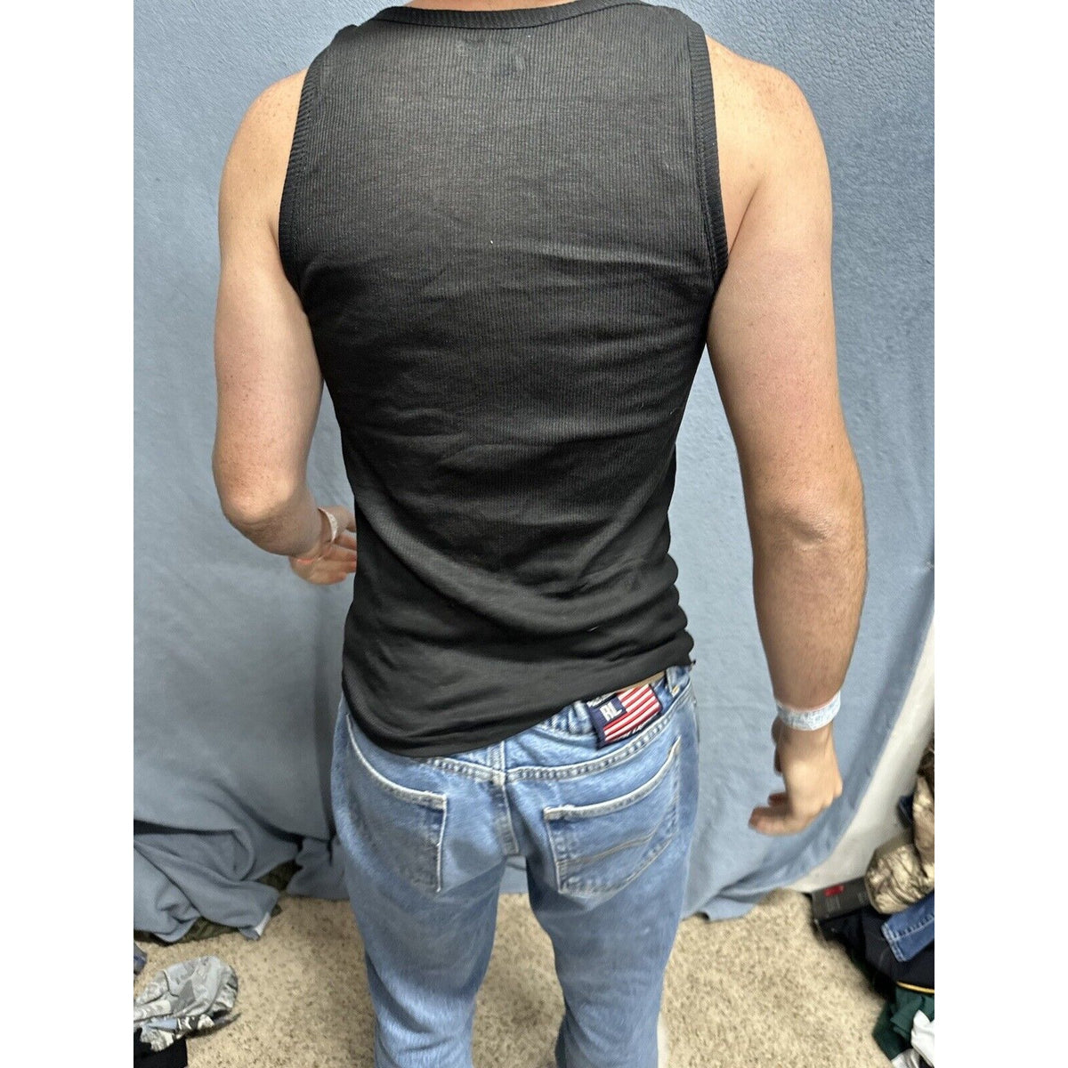 Men’s Black Medium Spyder Tank Top Muscle Shirt