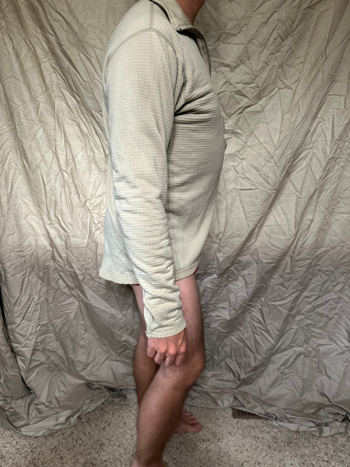 Men’s tan cold weather 1/4 zip cold weather shirt long sleeved gen iii