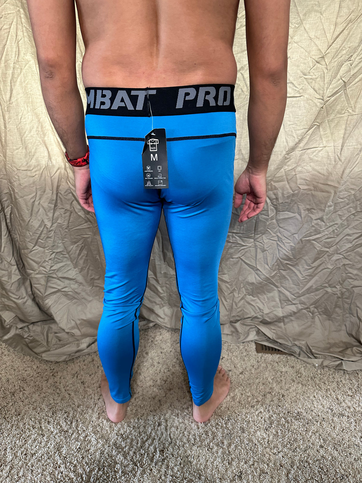 Men’s blue pro combat medium sport athletic base layer compression pants