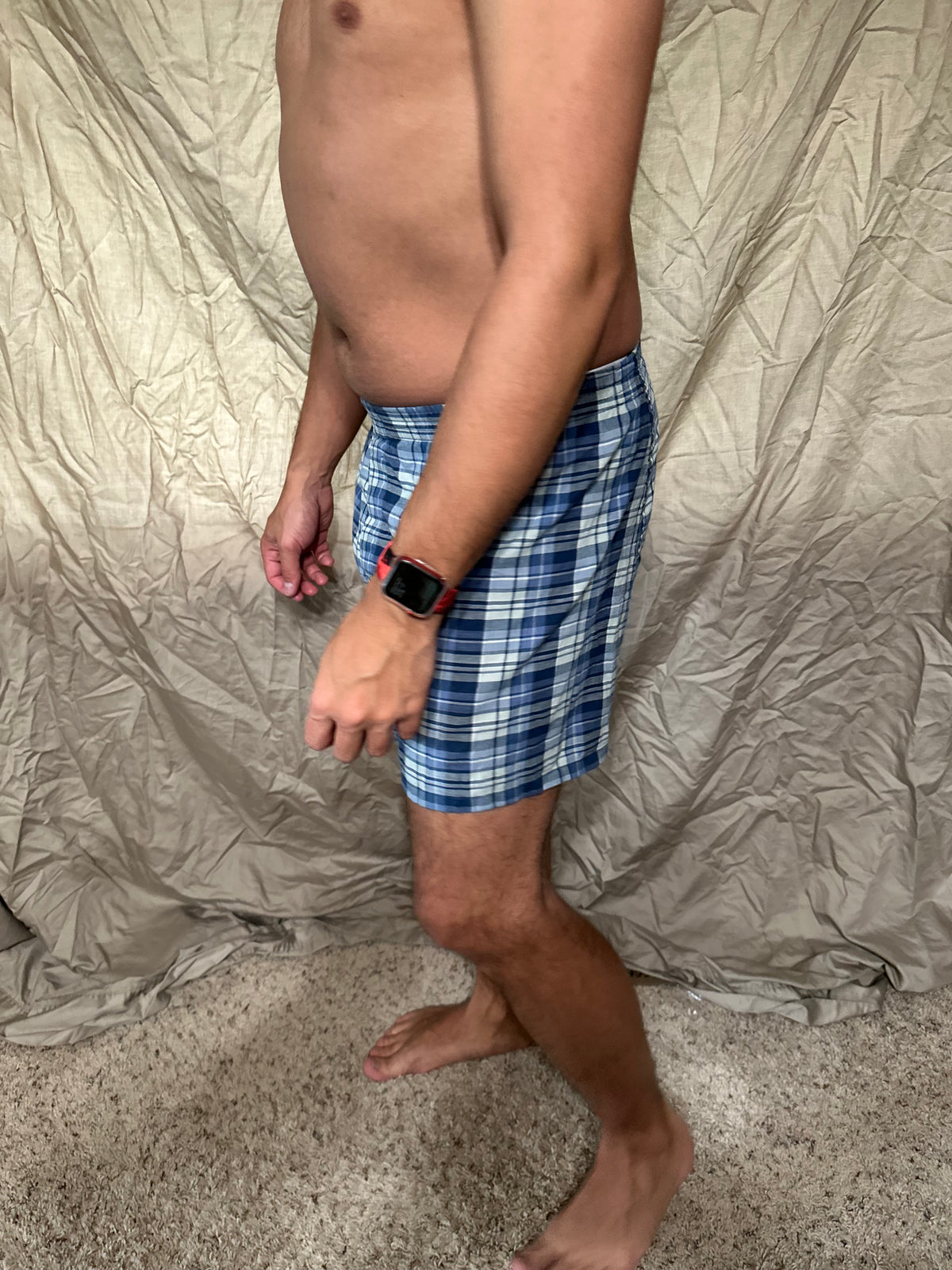 Men’s George blue plaid boxers size small boxer shorts