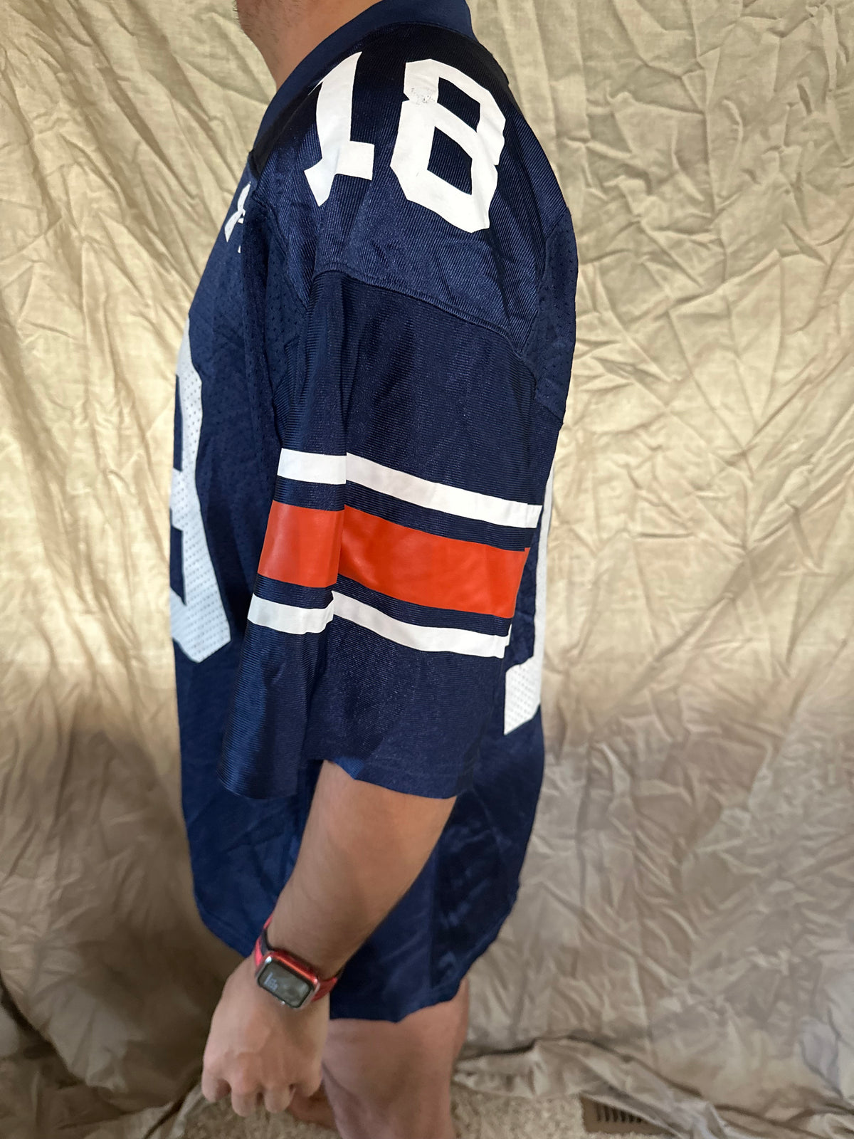 Men’s small auburn football jersey dark blue #18 under armour