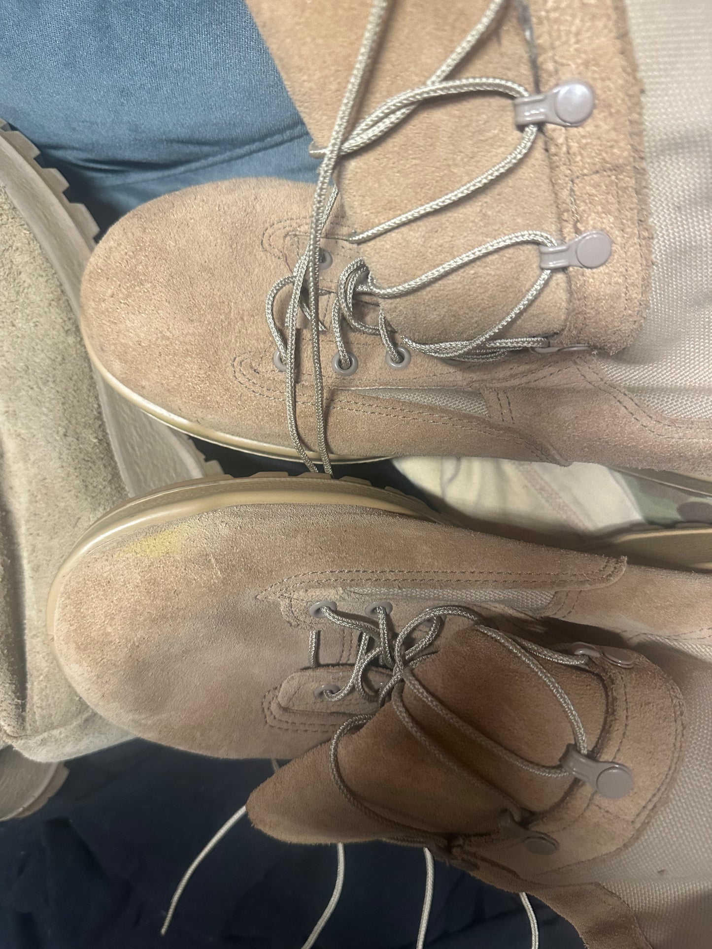 Size 12 military boots and size 12 sneakers