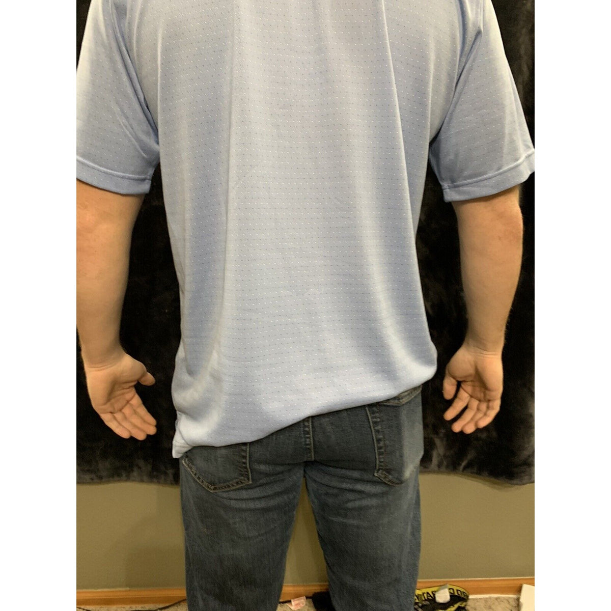 Pebble Beach Dry-Luxe Performance Collar Shirt Size Large Light Blue