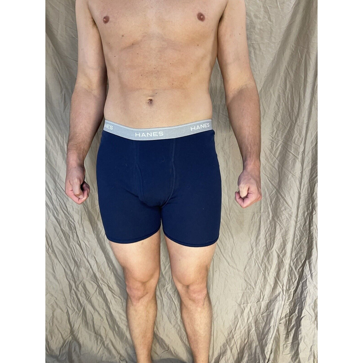 men's Medium  hanes Dark blue boxer brief Comfort Flex