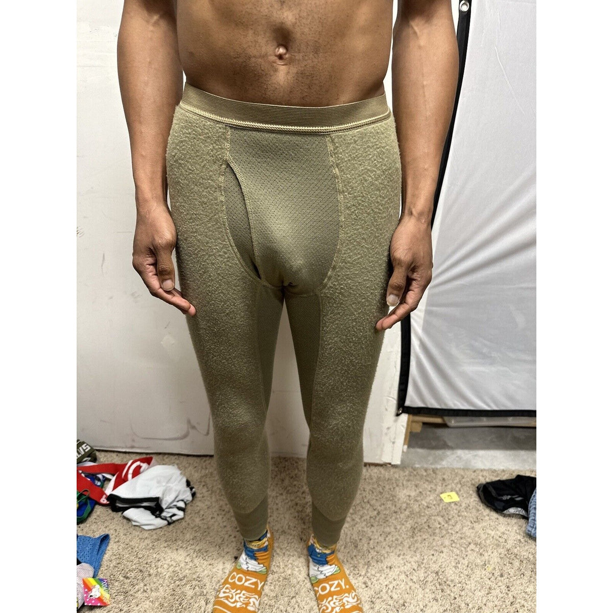 Men’s Army Tan Drawers Midweight Insulated X-small Regular Nomex thermal bottoms