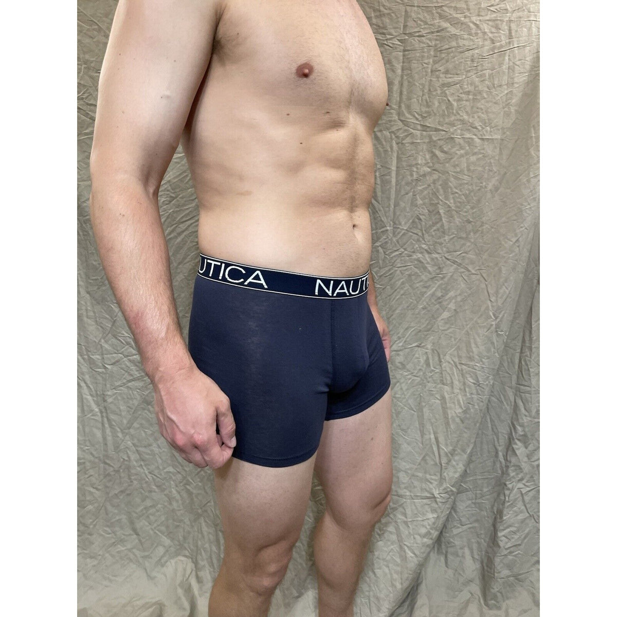 men's nautica 5% spandex boxer brief  Blue Medium