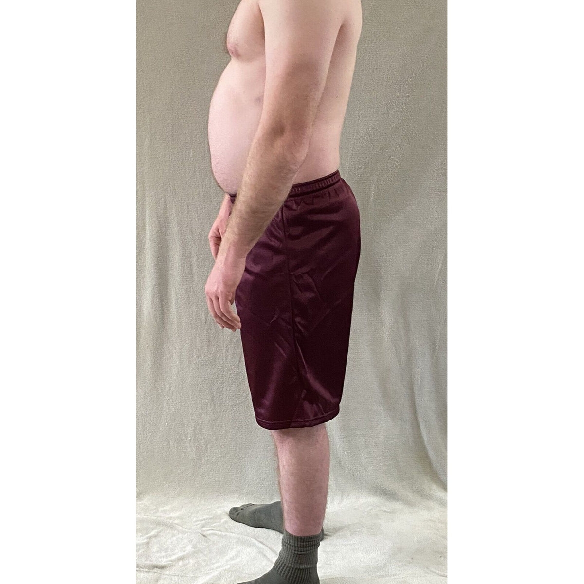 Soffe Men’s Large Burgundy Basketball Training Polyester Mesh Shorts
