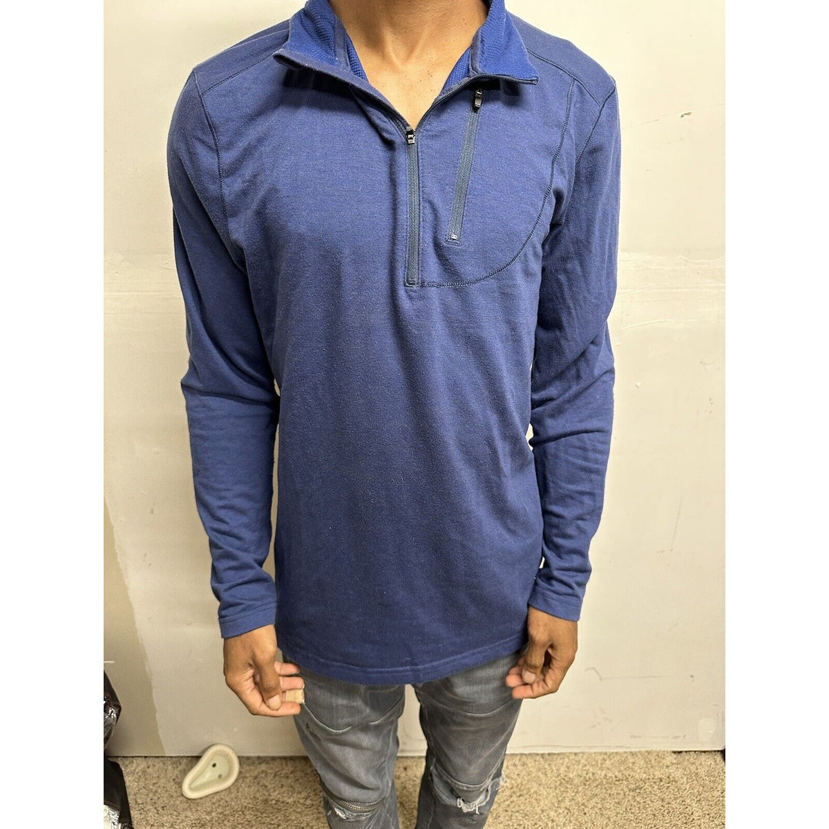 Men’s Swiss Tech Blue Medium 1/4 Zip Pullover Jacket