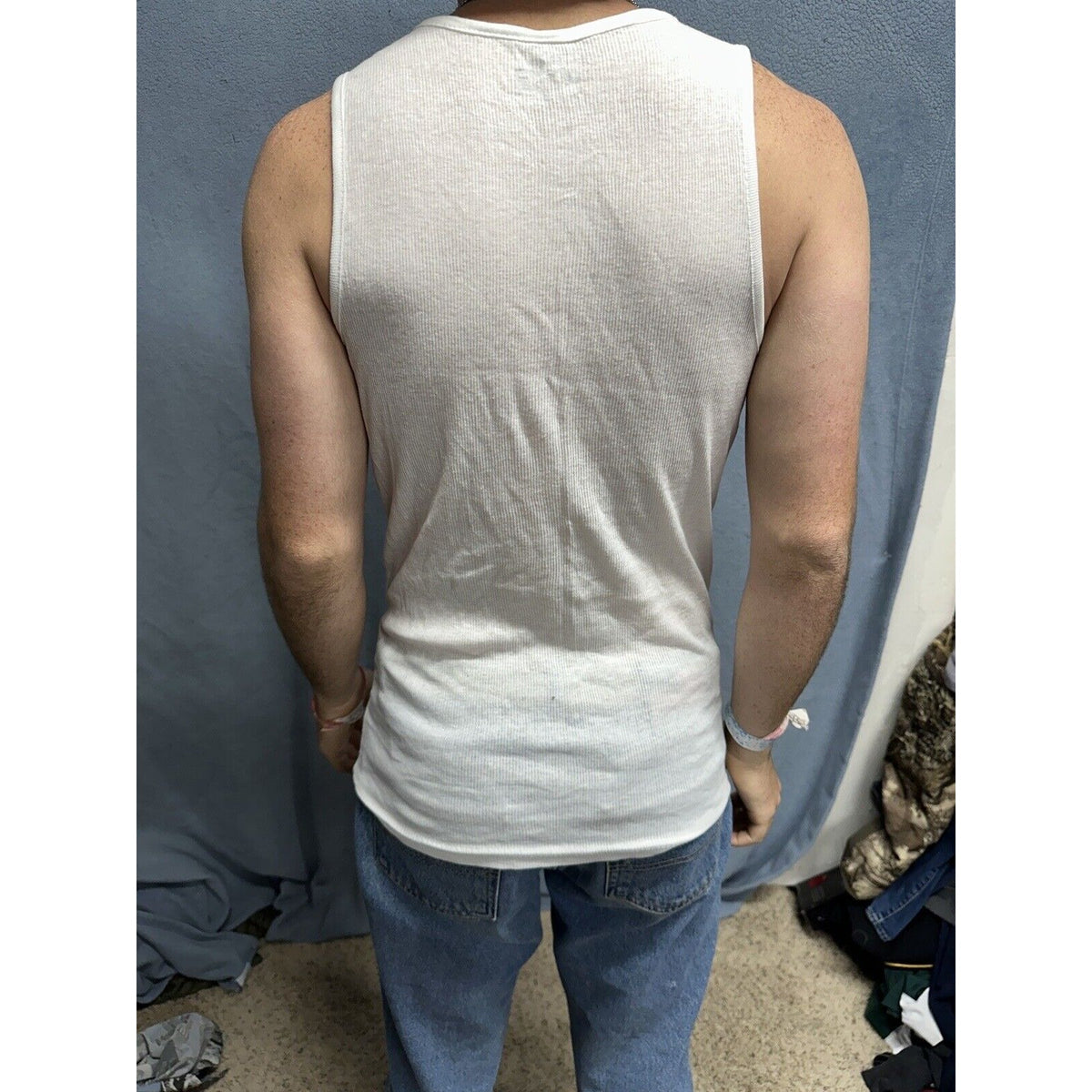 Men’s Perry Ellis Portfolio Large Tank Top Muscle Shirt White