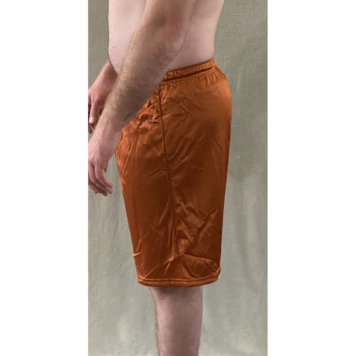 Soffe Men’s Medium Burnt Orange Basketball Training Polyester Mesh Shorts