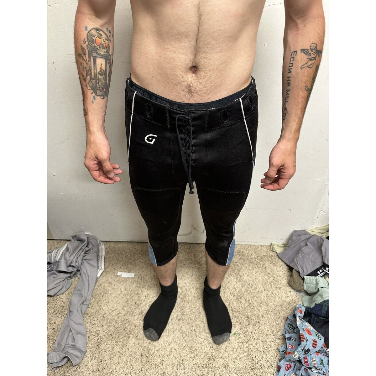 Men’s High School  Football Pants Gamewear Team Sports Black Large