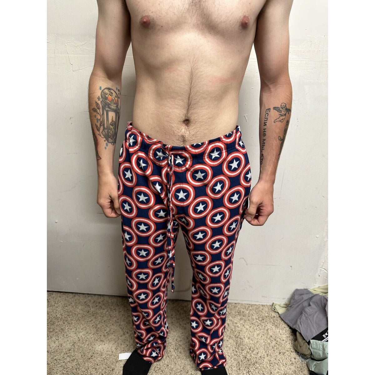 Men’s Marvel Captain America xL Flannel Lounge Wear Pajama Pants