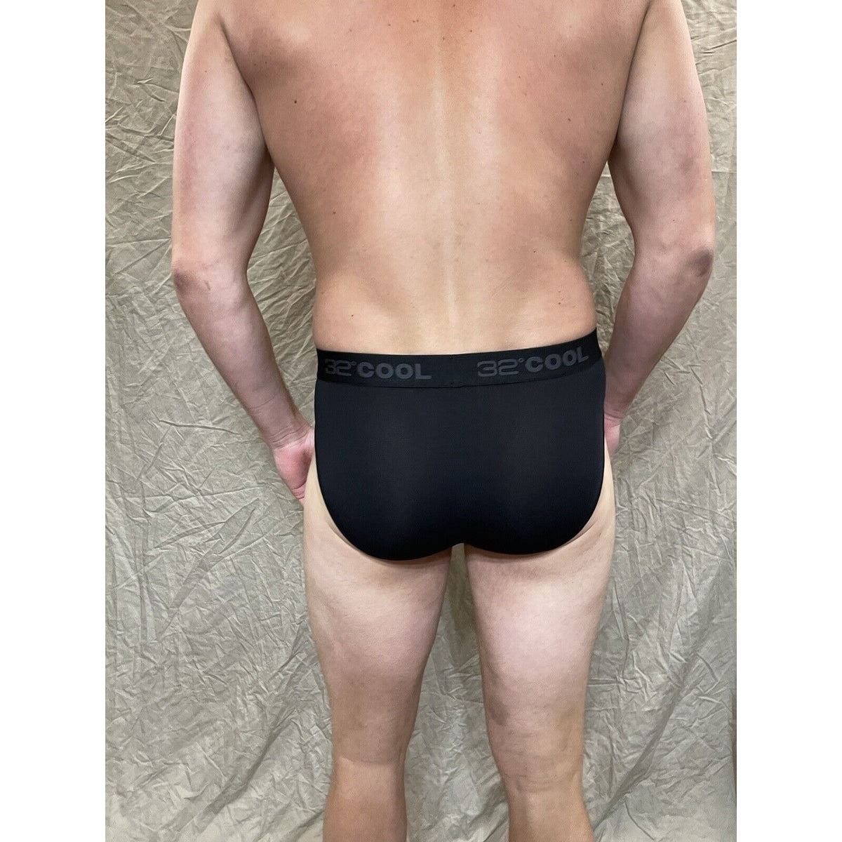 men's black 32 degrees 8% spandex athletic brief small