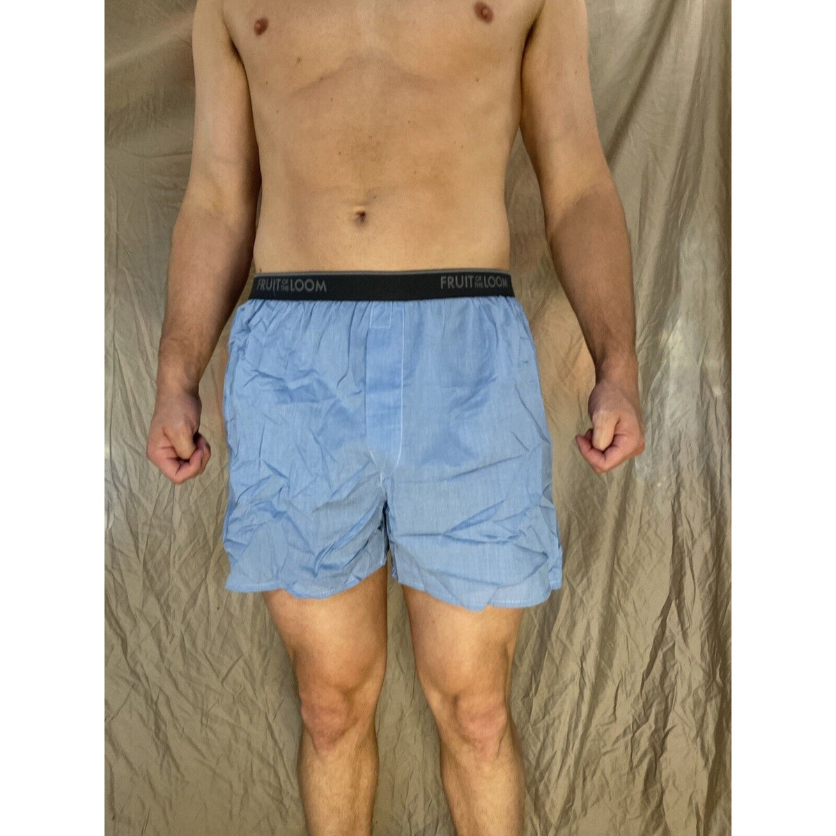 men's fruit of the loom blue boxer shorts large