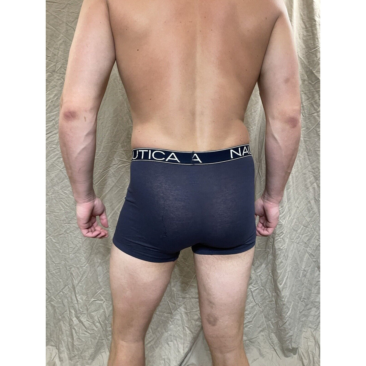 men's nautica 5% spandex boxer brief  Blue Large