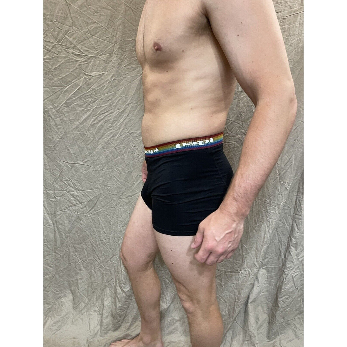men's papi rainbow pride Black compression boxer briefs Extra large
