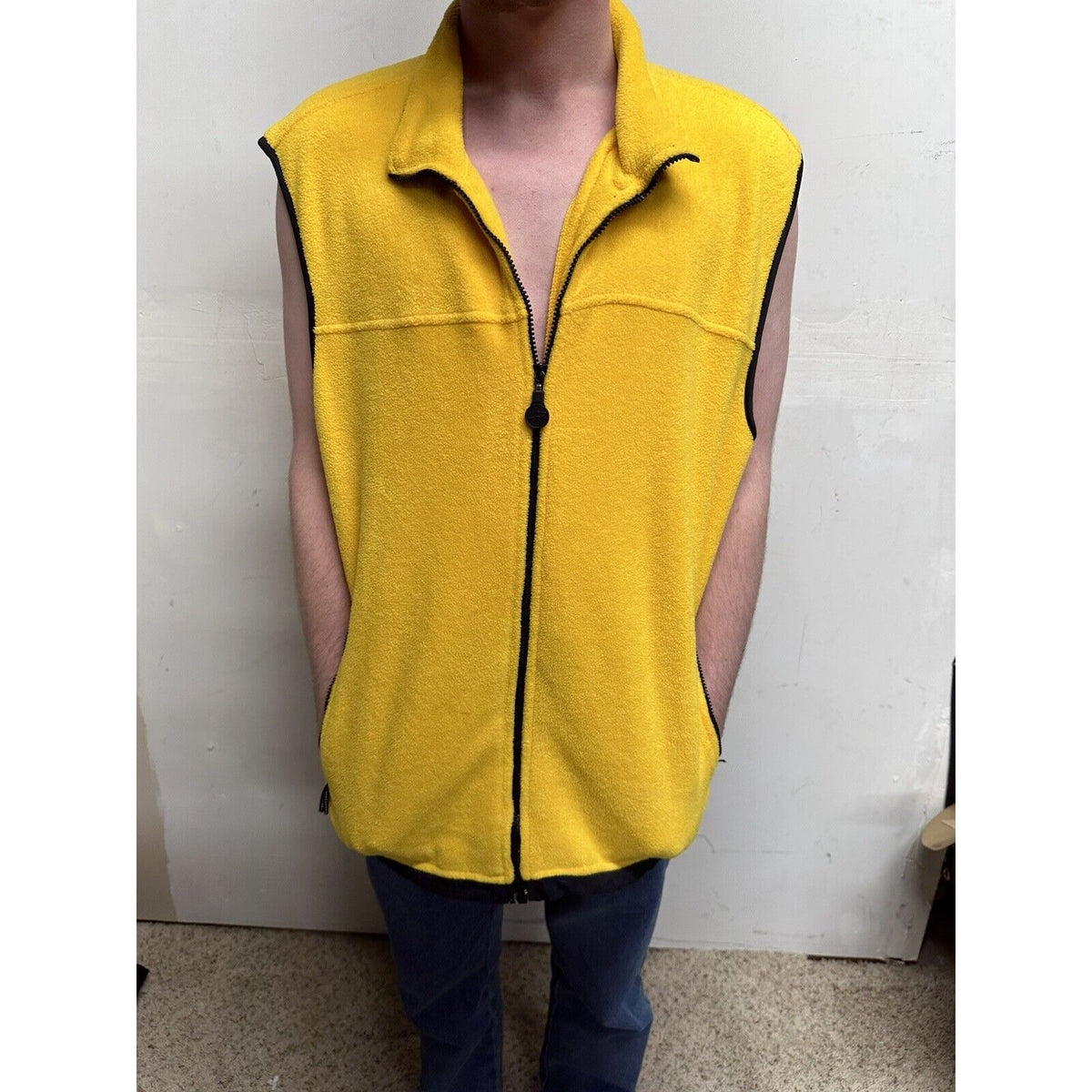 men’s XL prospirit yellow zip up sleeveless vest