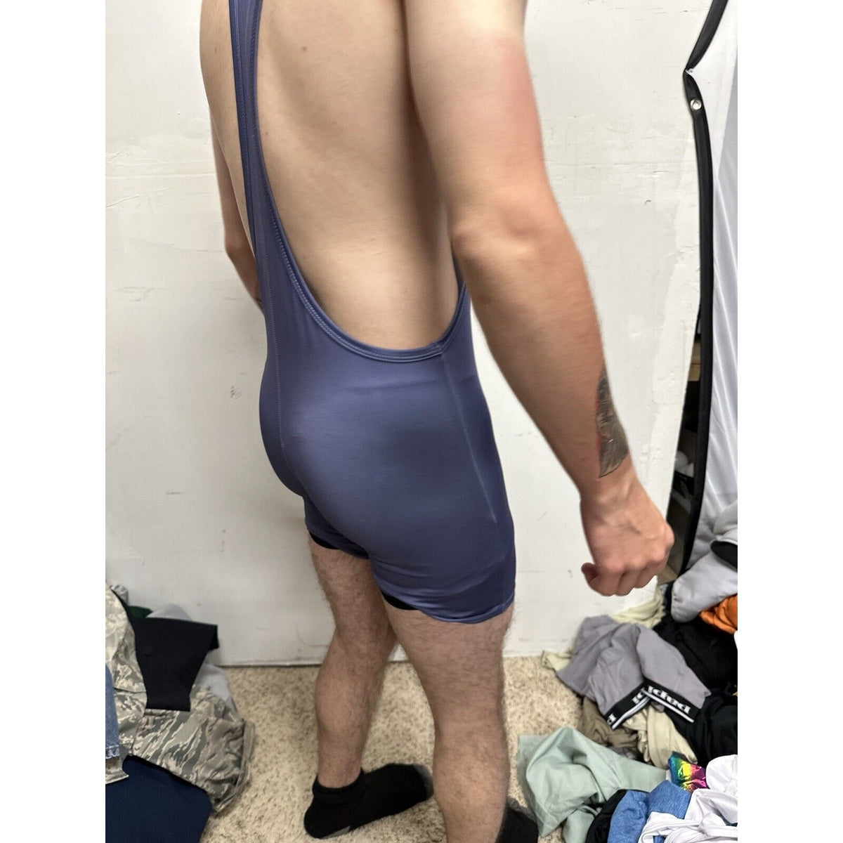 Men’s Gray Tauwell Wrestling Singlet Medium