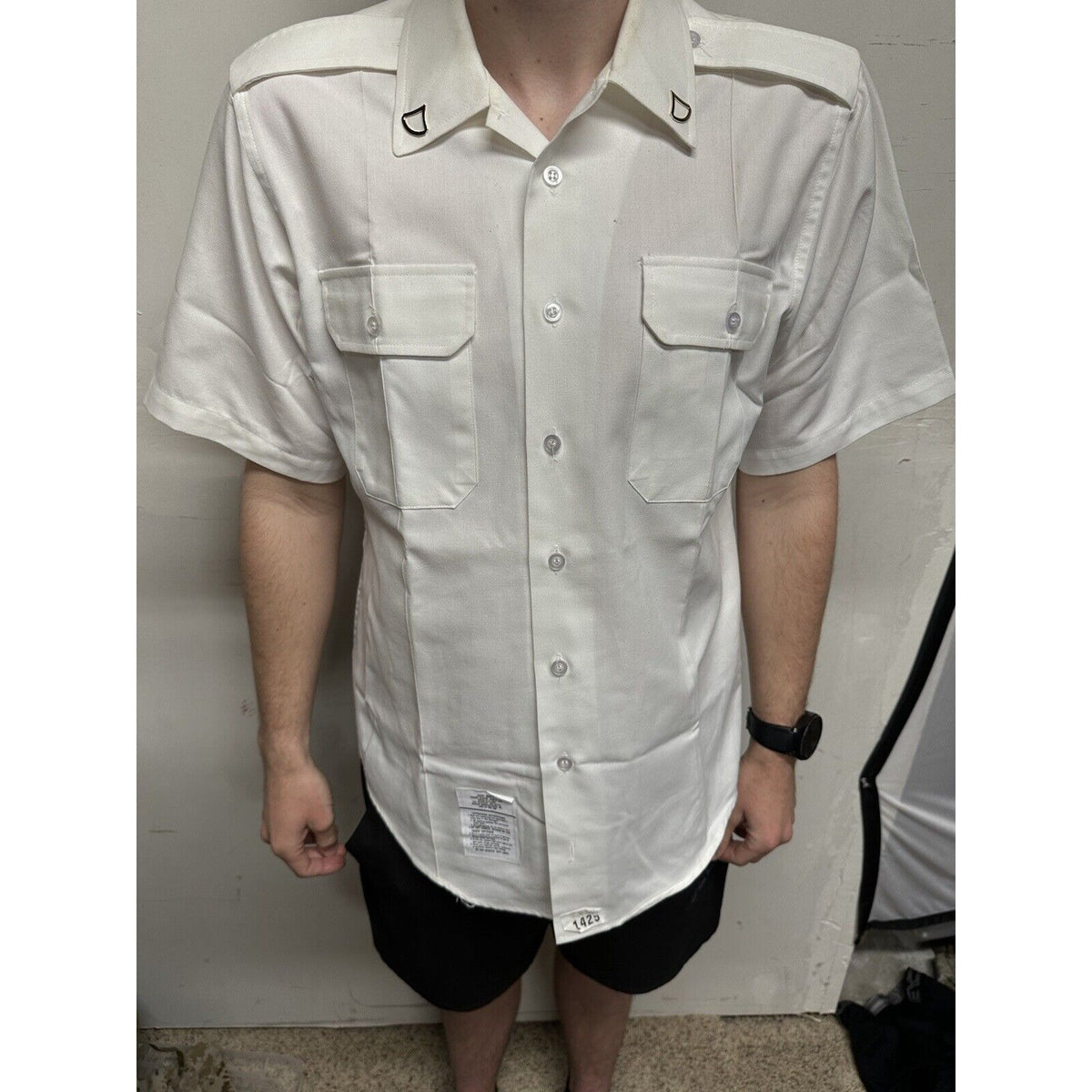 Army Men’s 16c Short Sleeve Button Up White Uniform Shirt