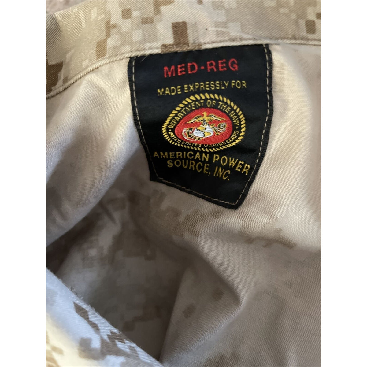 men's usmc marines desert camo top blouse medium regular