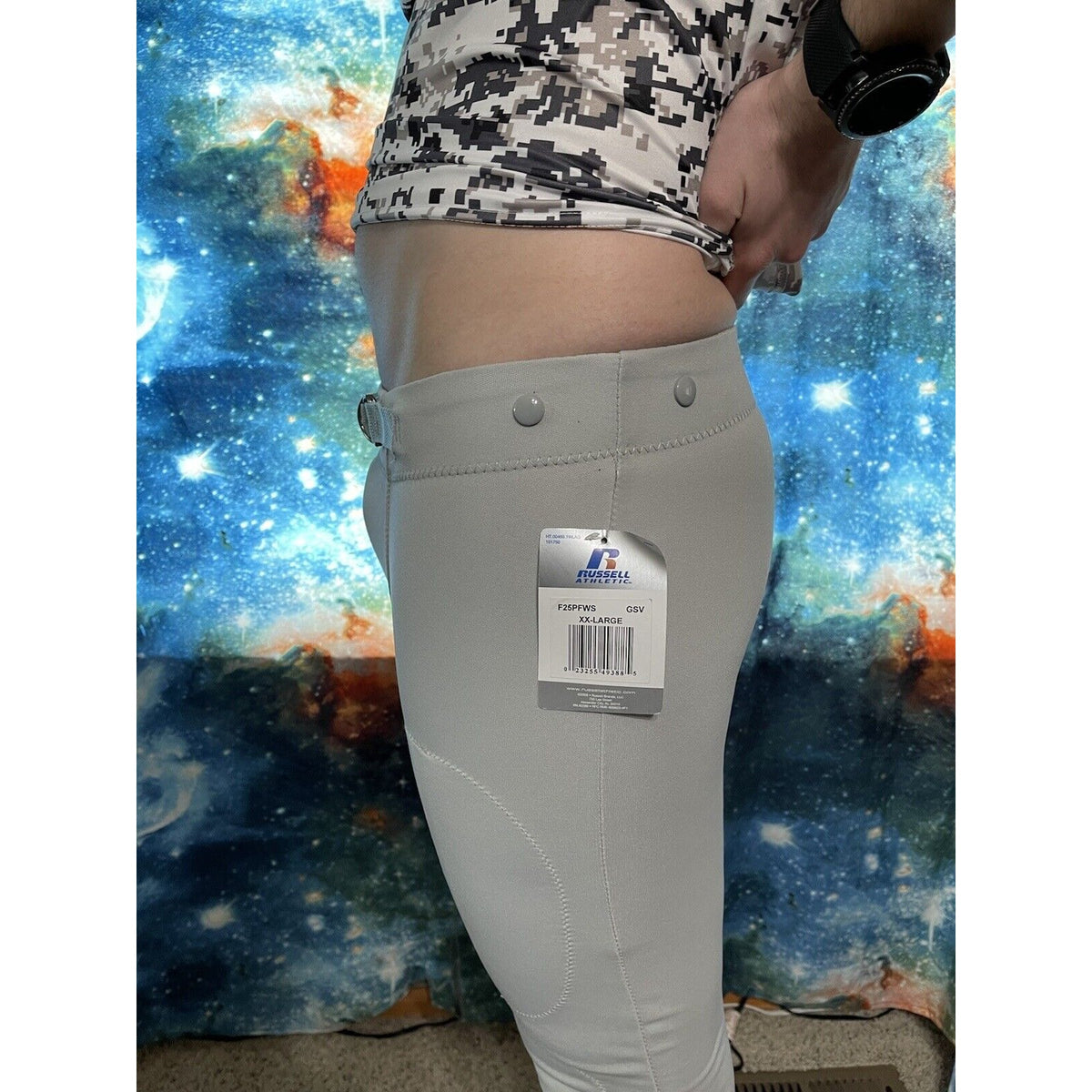 Russell Y2XL Youth Game Football Pants Gridiron Silver