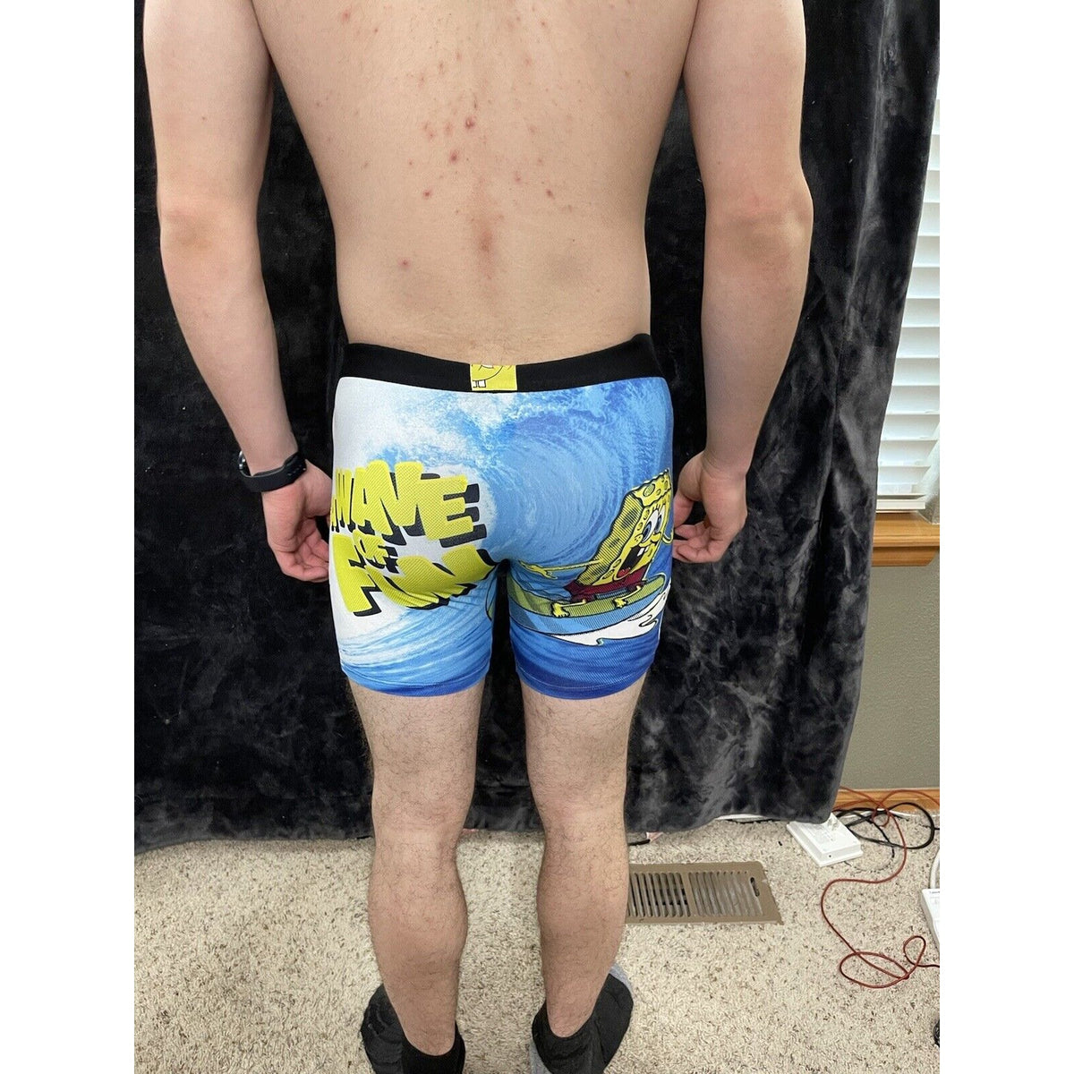 Men’s Crazy Boxer Spongebob Squarepants Size Small Boxer Briefs Blue