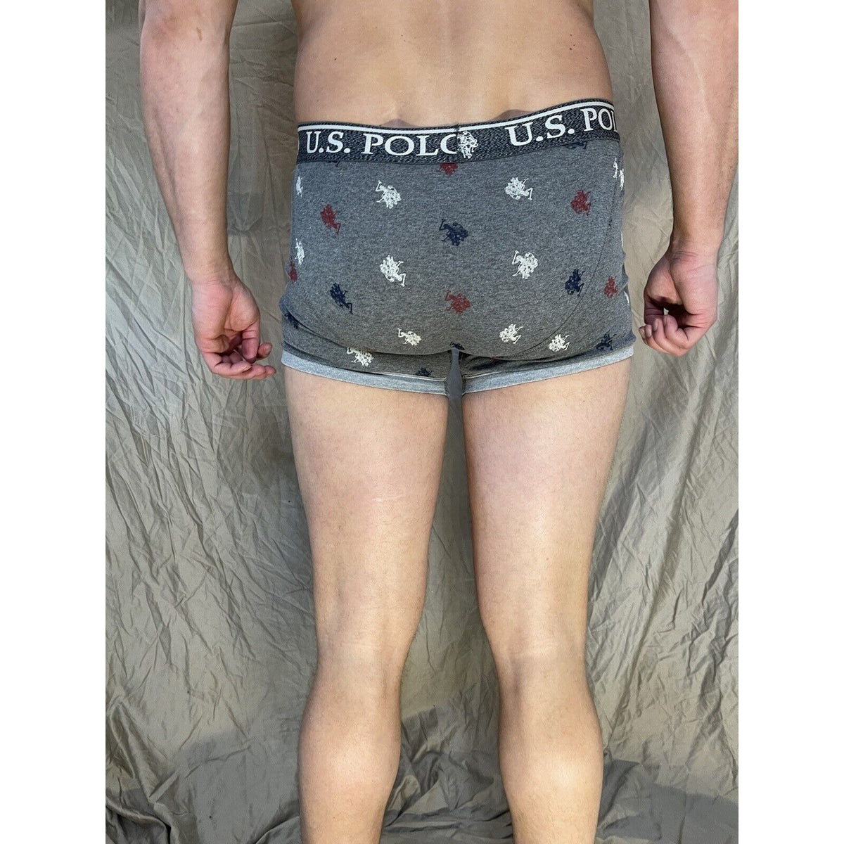 men's u.s. polo assn small gray boxer briefs