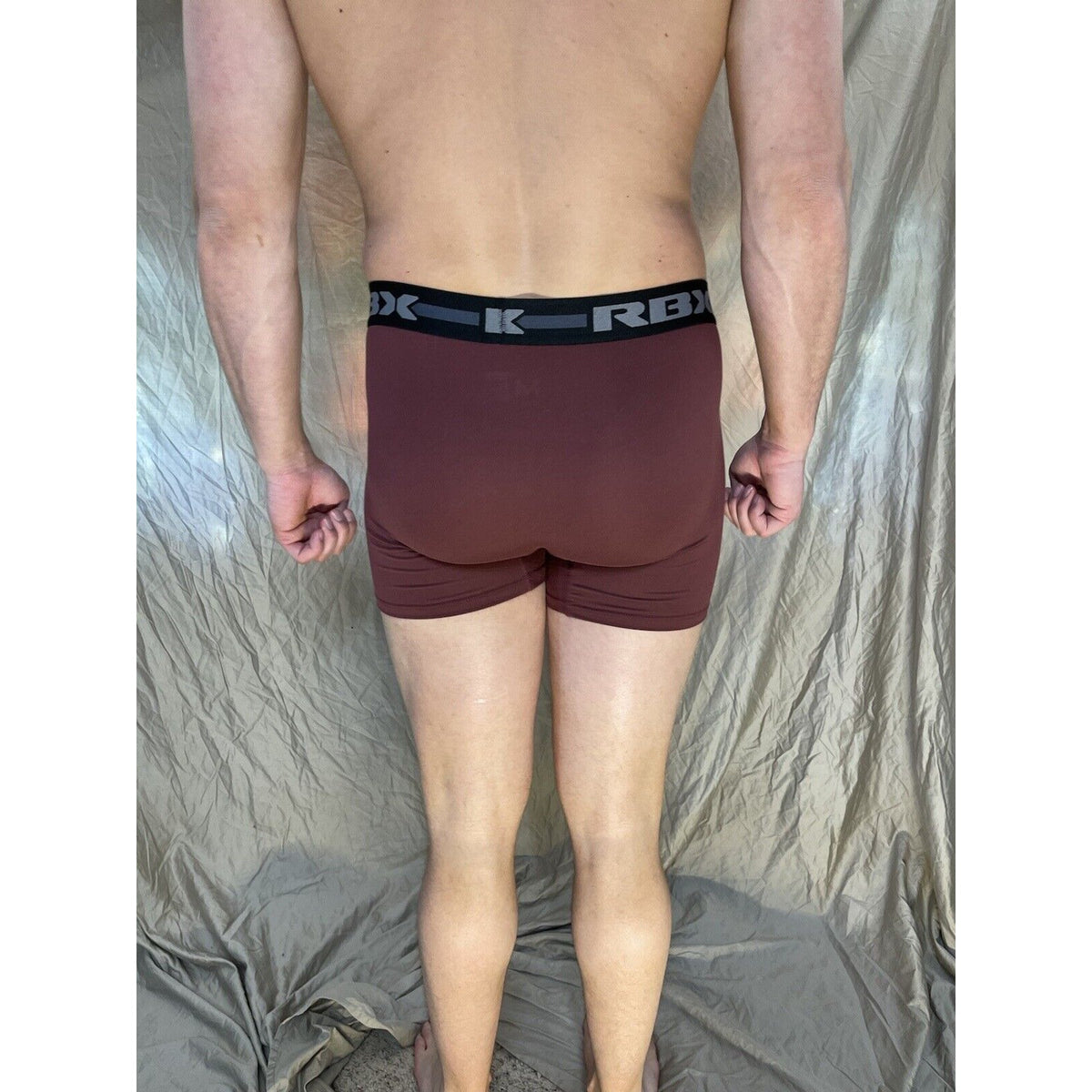 men's Maroon rbx large compression boxer briefs