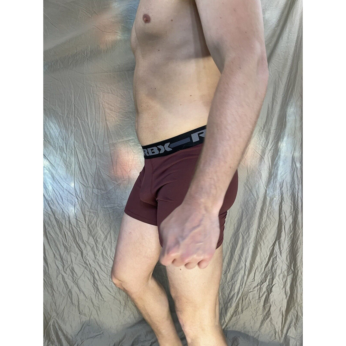 men's Maroon rbx large compression boxer briefs