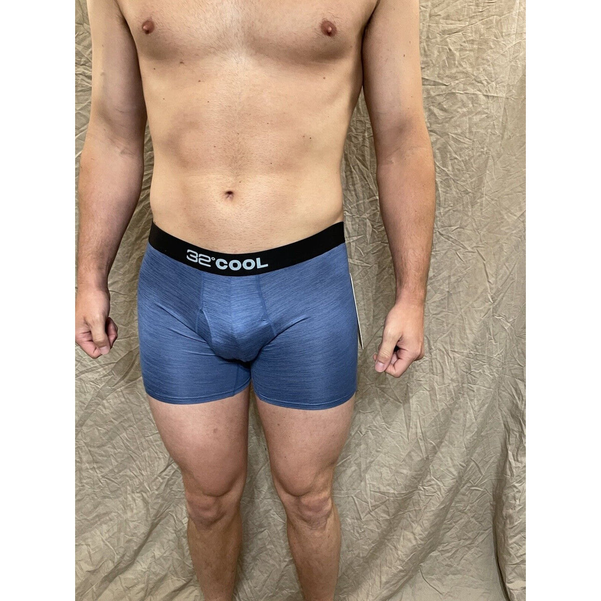 men's Denim Blue Matrix 32 degrees cool compression boxer brief Small