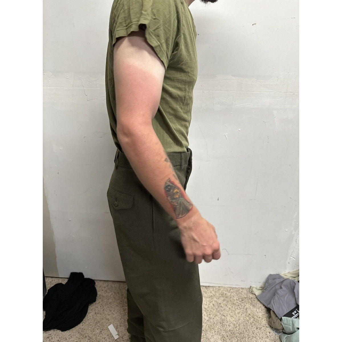 Men’s Usmc Marines Green Size 35L Wool Uniform Pants  Only