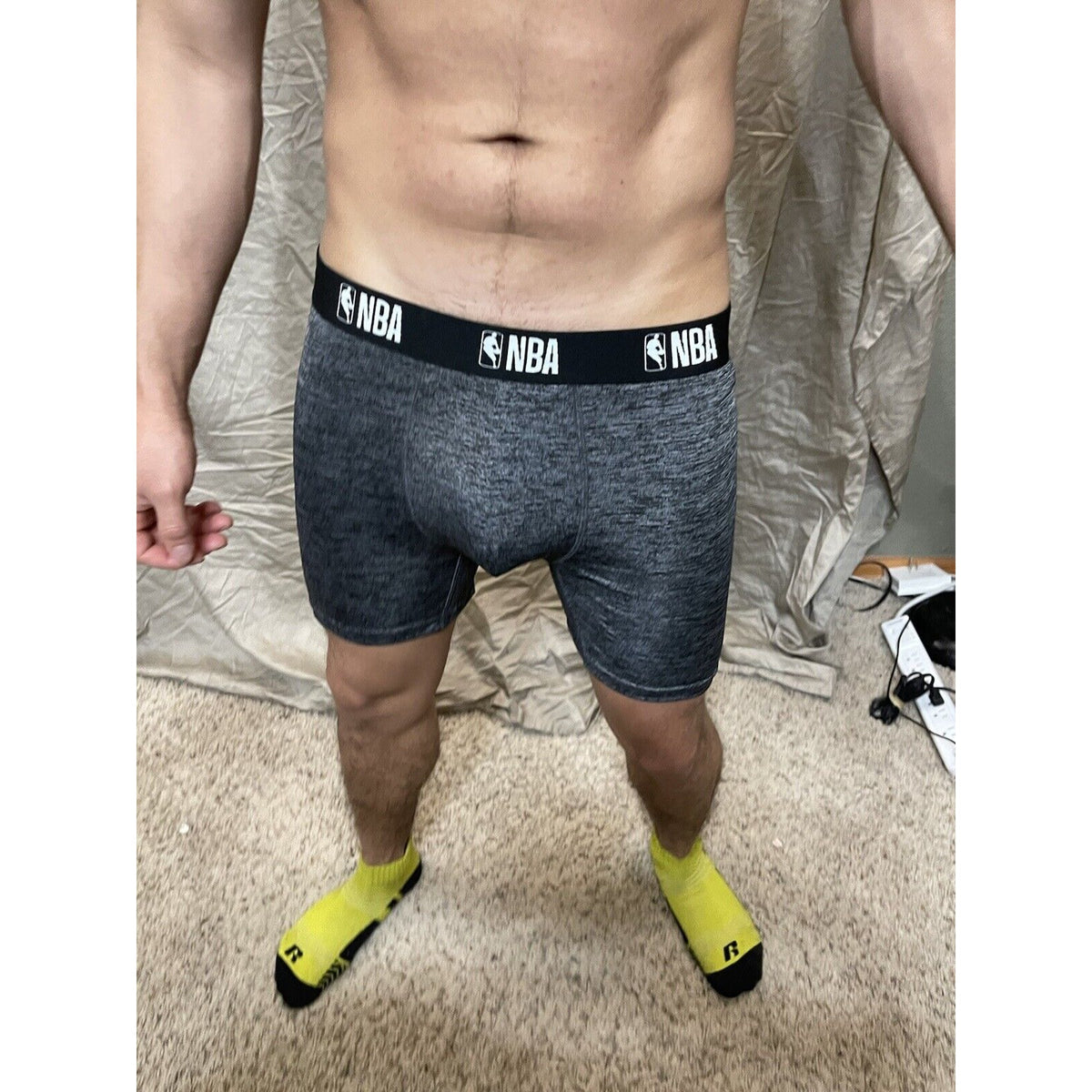men's NBA gray polyester spandex compression shorts Medium New And Unworn