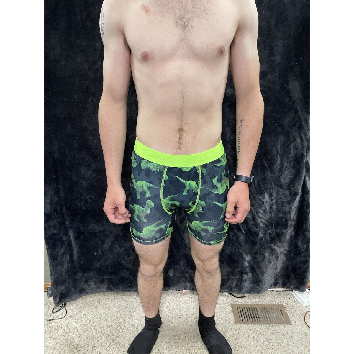 Men’s Crazy Boxer Brief Toy Story Dinosaur Disney Pixar Size Medium Green