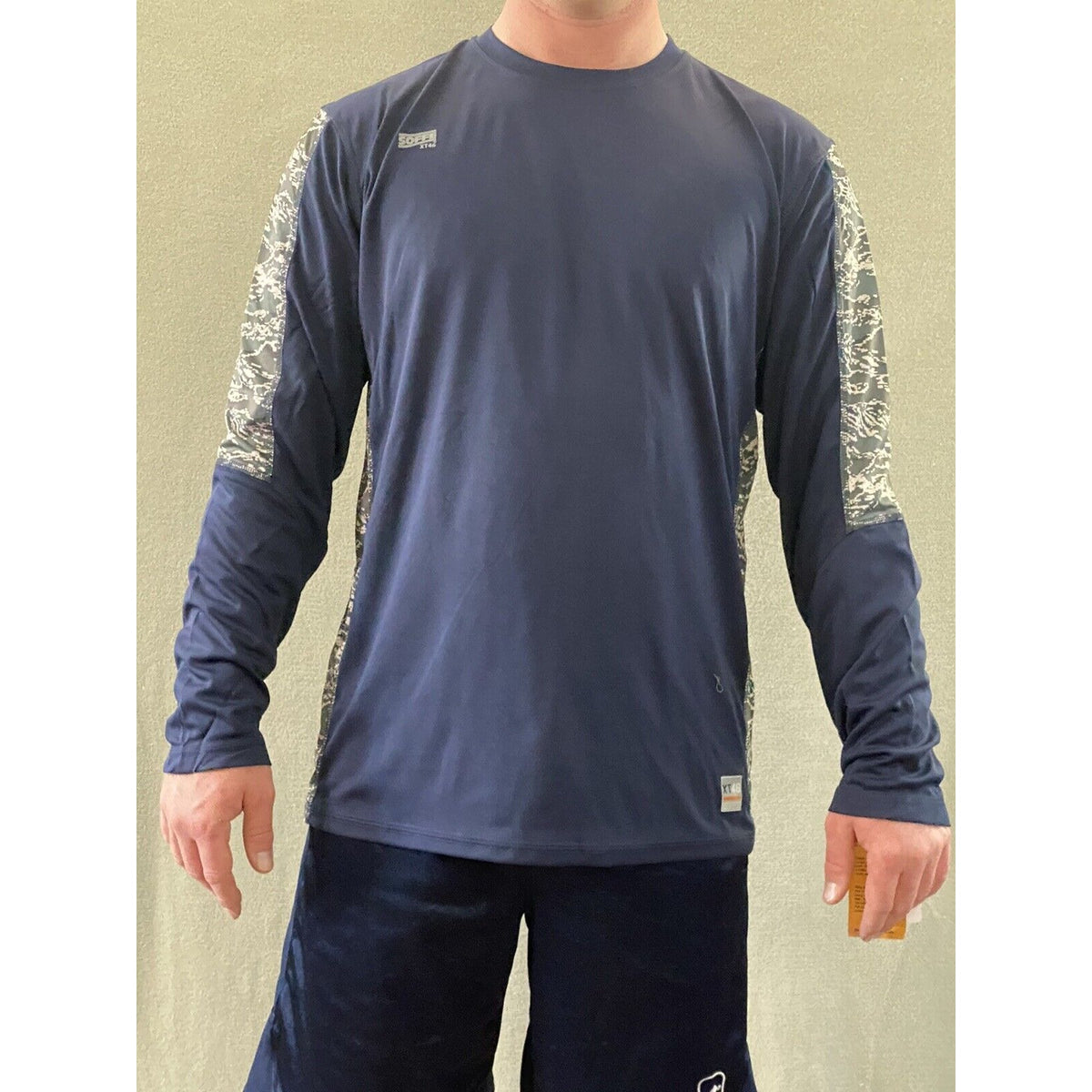 Soffe Extreme Training XT46 Mens Large Navy Blue Camo Polyester Long Sleeves NWT