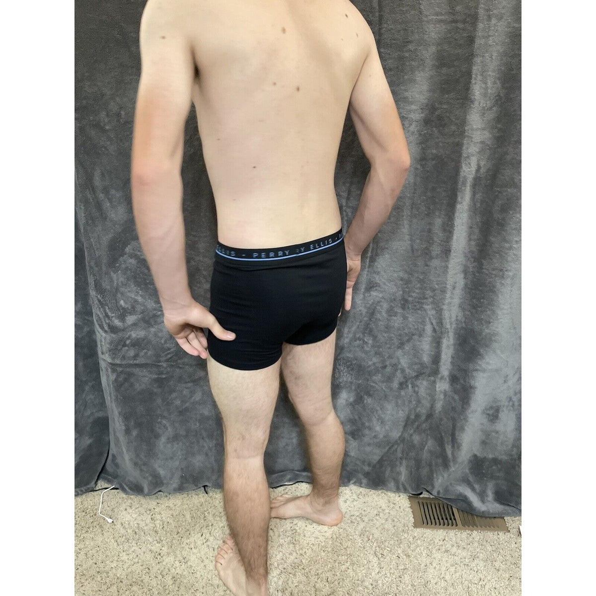 men's black perry ellis portfolio boxer brief  Large