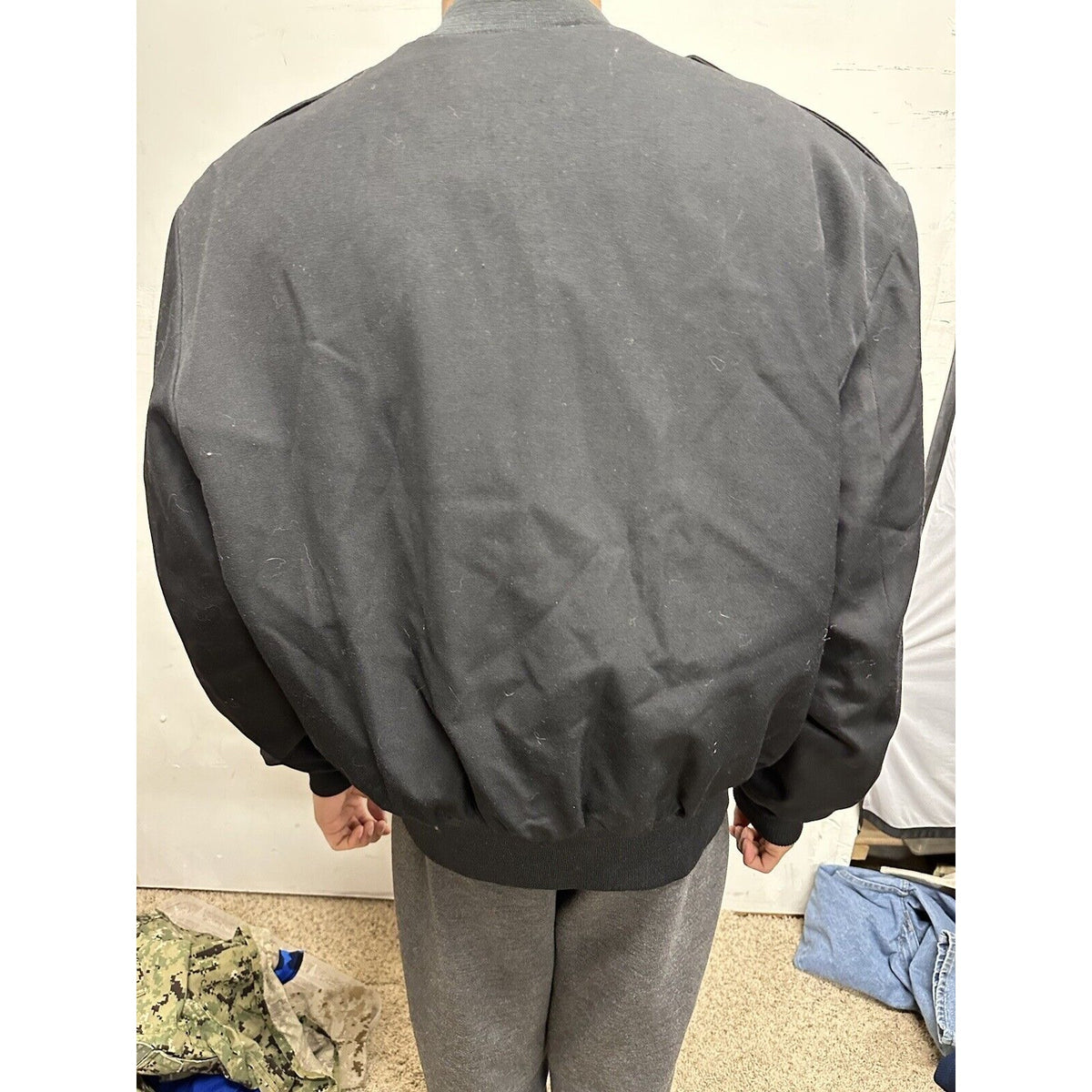 Men’s black Neptune garment company size 46 insulate lining military jacket