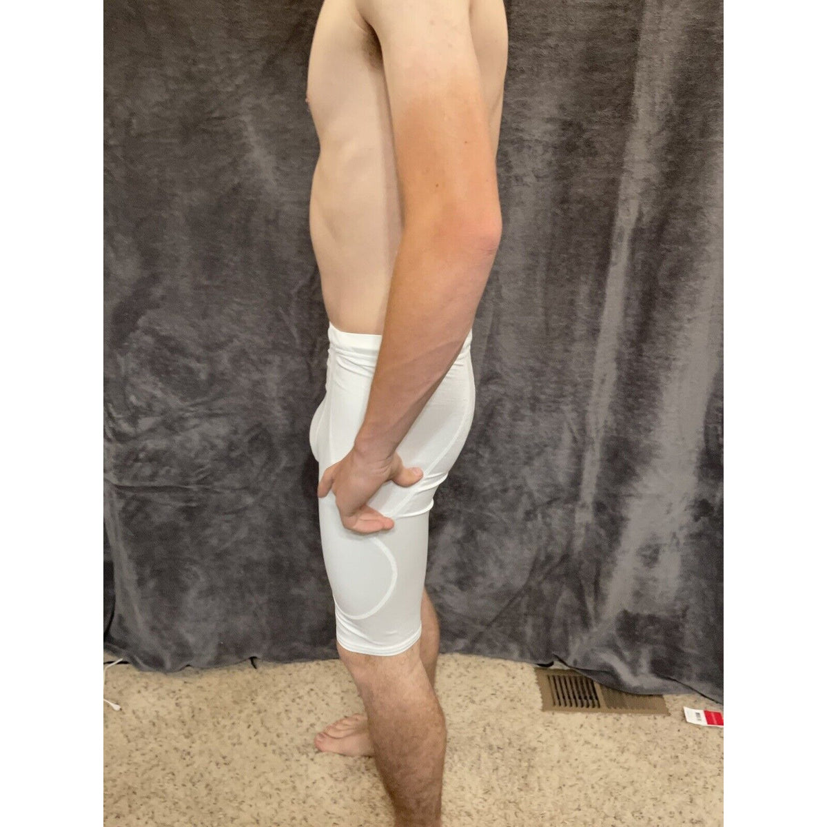 men's alleson athletic Large white football compression shorts