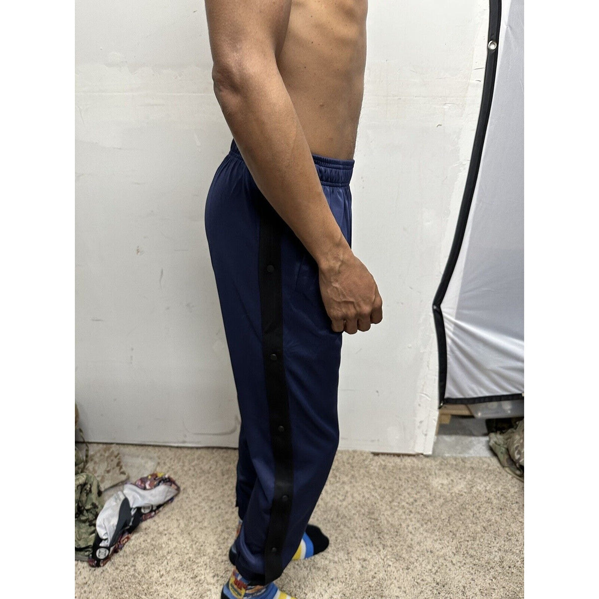 baleaf mens pants Snap Sides Track/basketball small blue