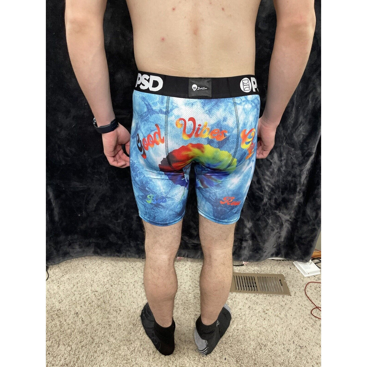 Men’s PSD Large Good Vibes Only Boxer Briefs Multicolor Bob Ross