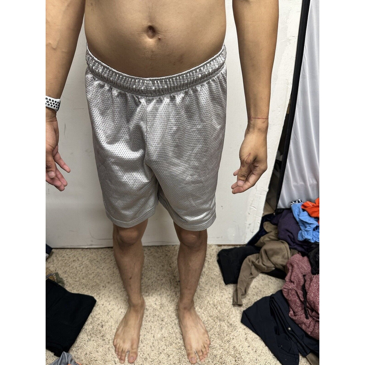 Men’s Pro Spirit Small Silver Athletic Shorts