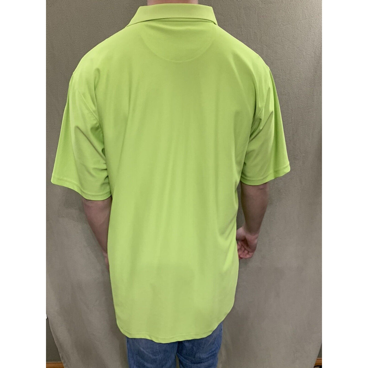 Men’s Large Lime Green Caribbean Palms Polo Shirt