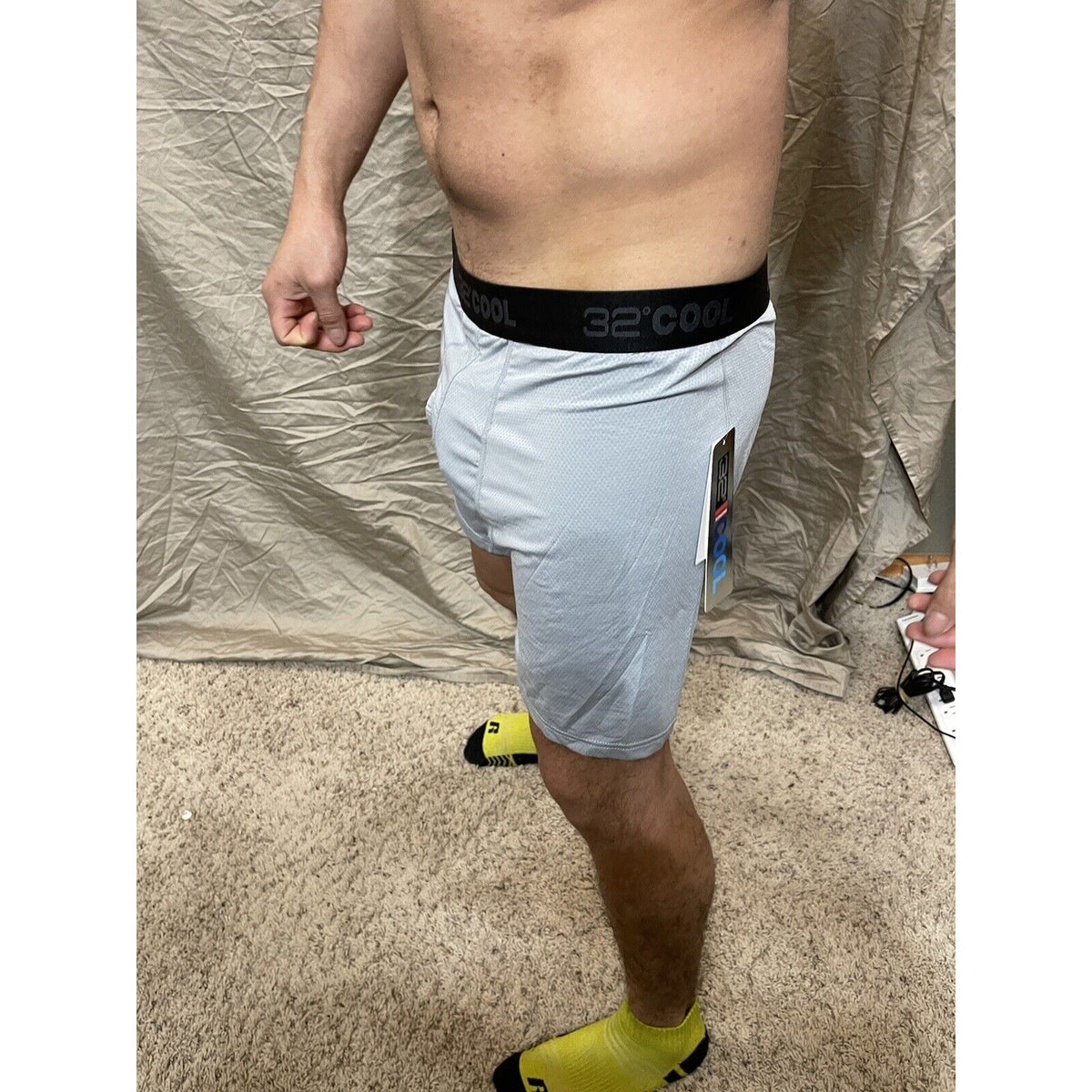 men's 32 degrees cool Small  icy grey boxer brief
