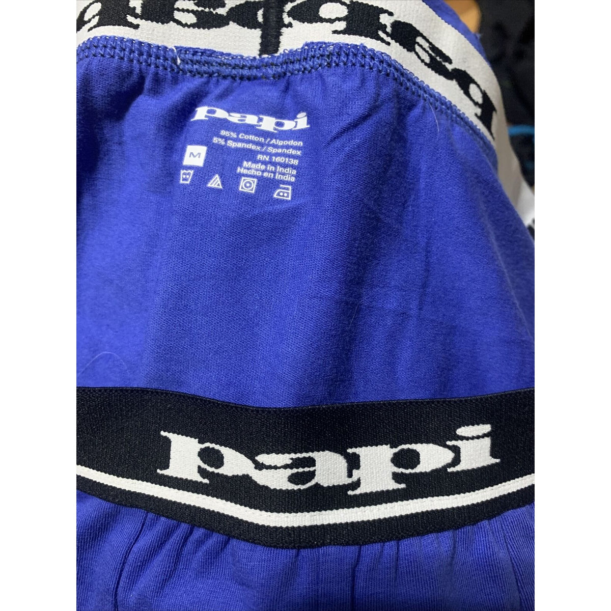 Men’s Papi Medium Boxer Briefs Royal Blue 5% Spandex