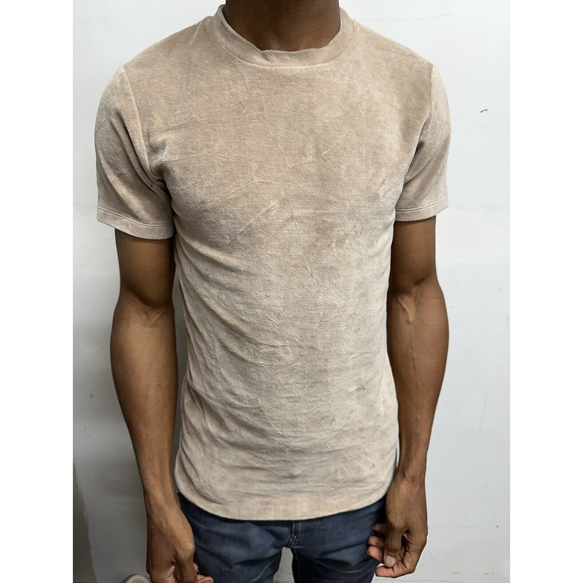 Men’s Boohooman Medium Short Sleeve Tan Shirt