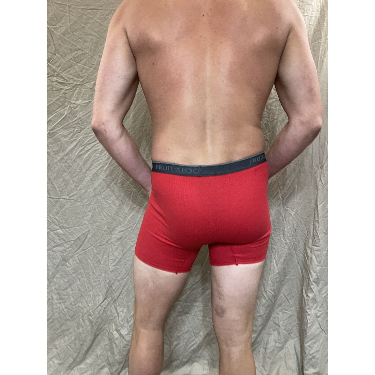 men's red  fruit of the loom cotton boxer brief Small