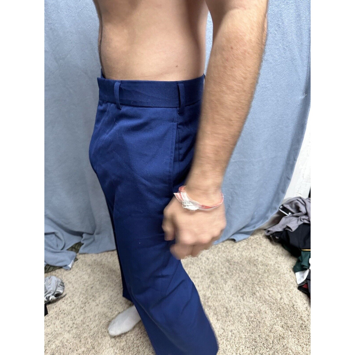Men’s Usmc Trousers Uniform Pants Marines 33S Poly Wool Blue