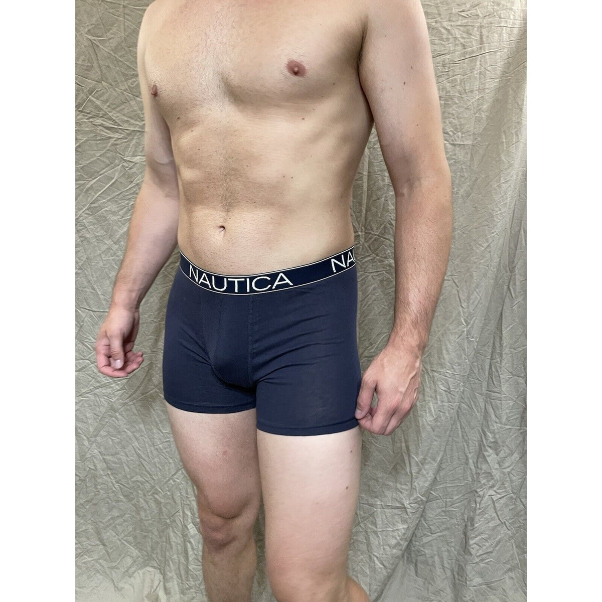 men's nautica 5% spandex boxer brief  Blue Medium