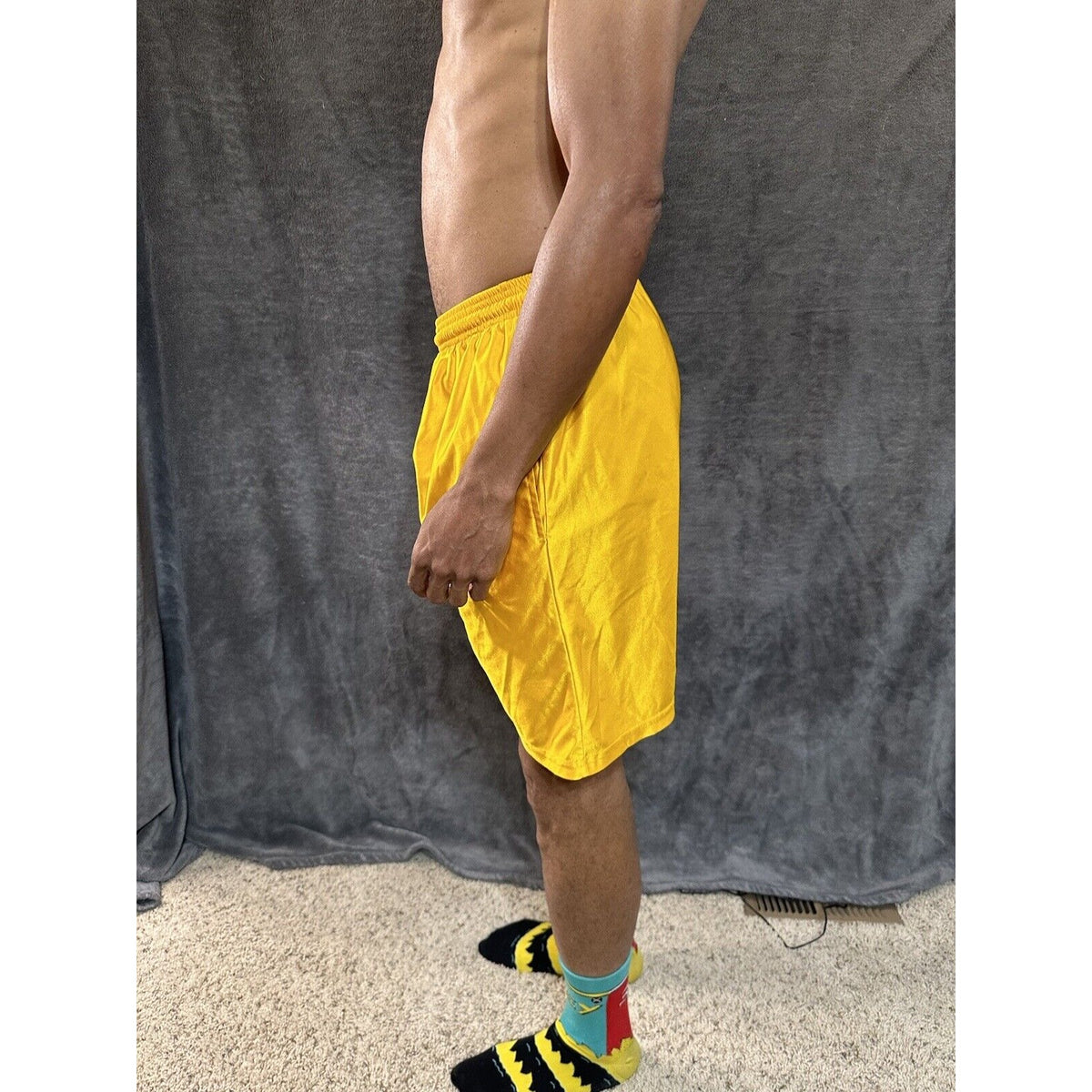 Men’s Gold Dazzle Medium Russell Athletic Shorts With Pockets