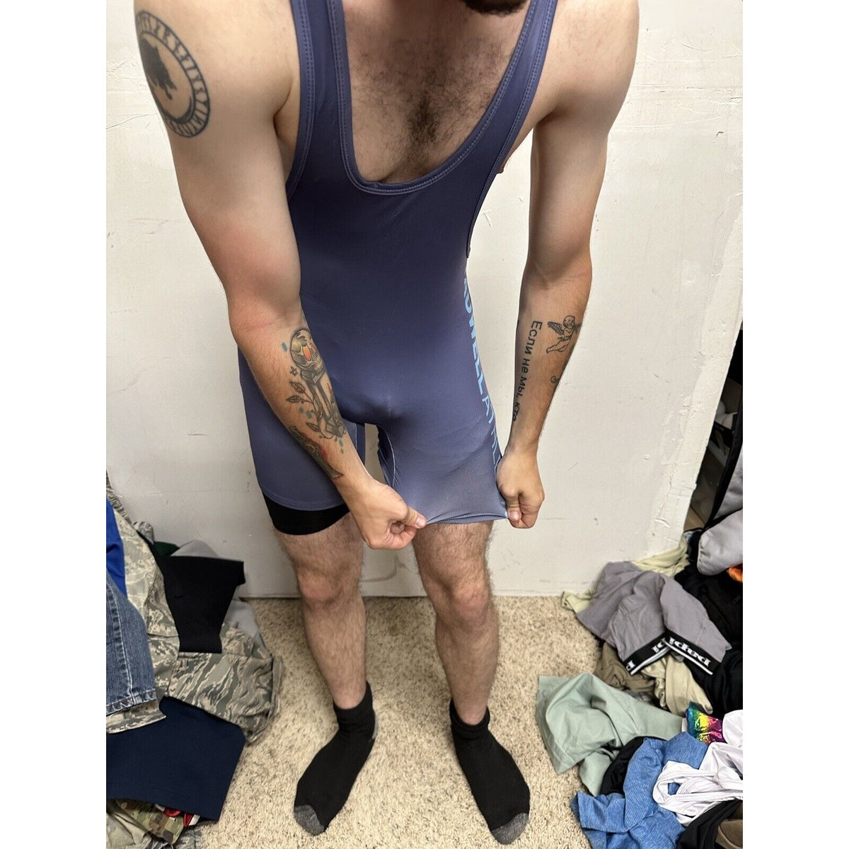 Men’s Gray Tauwell Wrestling Singlet Medium